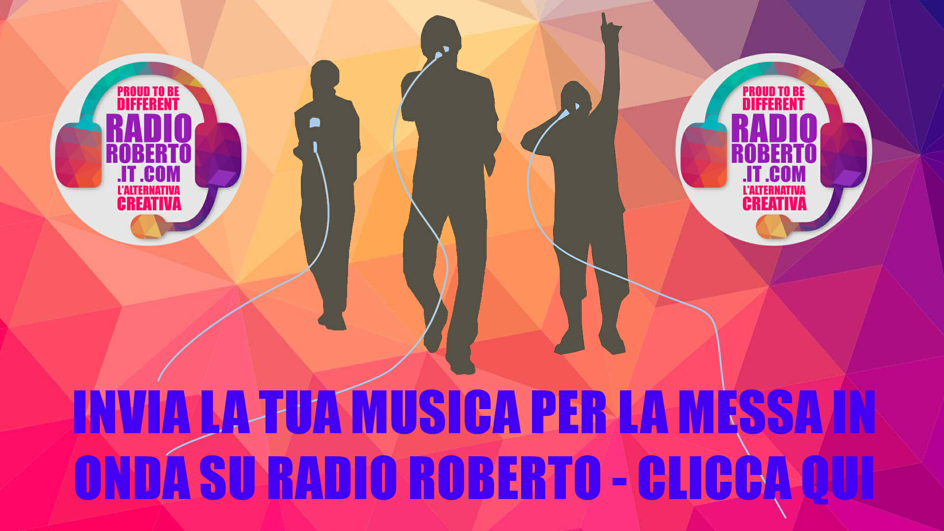 Invia la tua musica per la promozione radiofonica gratuita su Radio Roberto, la web radio n.1 in Italia per artisti emergenti indipendenti.