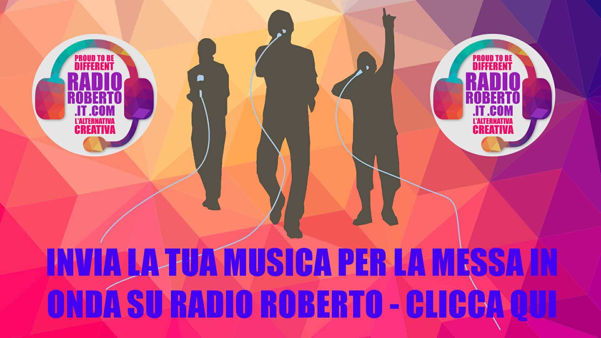 Invia la tua musica per la messa in onda su Radio Roberto Invia la tua musica per la messa in onda su Radio Roberto