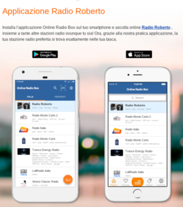 Scarica l'app OnlineRadioBox e ascolta Radio Roberto Nuove Proposte Italia